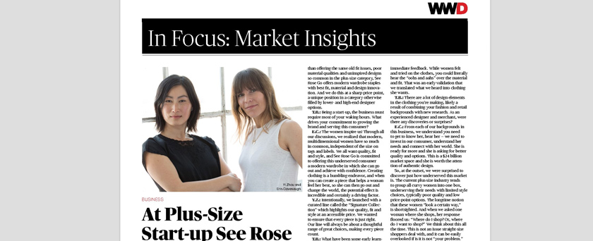 WWD | At Plus-Size Start-up See Rose Go, Hearing the Customer Is Key