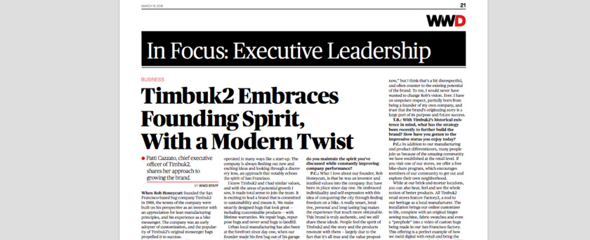 WWD | Timbuk2 Embraces Founding Spirit With A Modern Twist